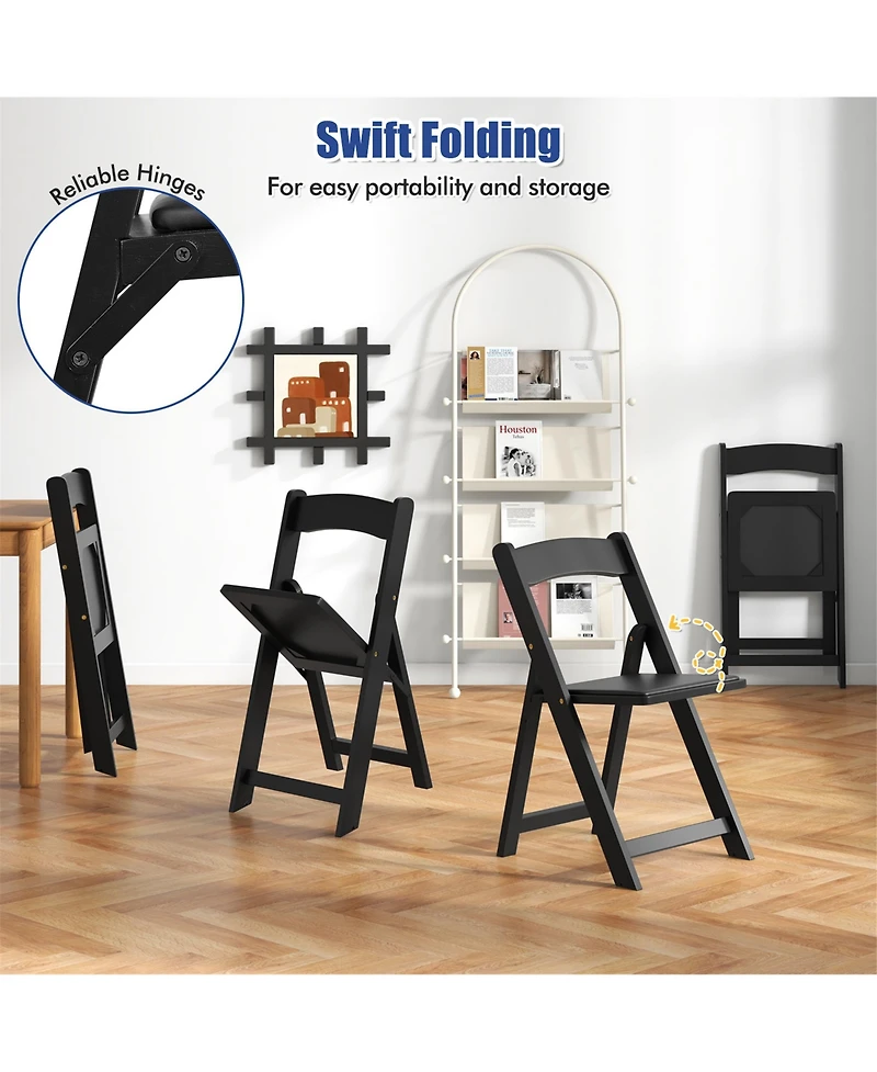 Gymax Set of 8 Dining Chairs w/ Rubber Wood Legs & Padded Seat for Home Office Events White