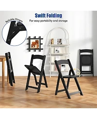 Gymax Set of 8 Dining Chairs w/ Rubber Wood Legs & Padded Seat for Home Office Events White