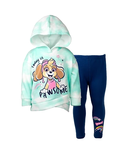 Paw Patrol Toddler Girls Pullover Crossover Fleece Hoodie and Leggings Outfit Set