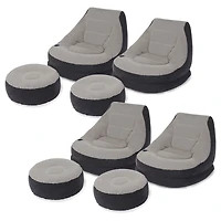 Intex Inflatable Ultra Lounge Chair With Cup Holder And Ottoman Set ( Pack