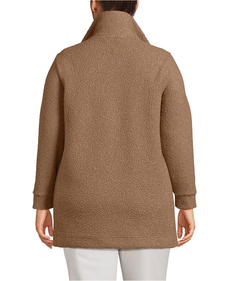 Lands' End Plus Boucle Fleece Coat