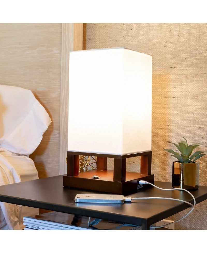 Maxwell Led Bedside Table Lamp Bundle Set of 2 with Usb Charging Ports (14")