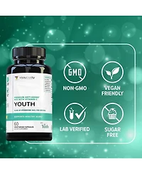 Youth Premium Anti-Aging Mix Capsules, Anti Aging Supplement for Women and Men s Longevity, Brain, Heart, Cell & Skin Support, Vitauthority, 60ct