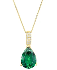 Grown With Love Lab Sapphire (5 ct. t.w.) & Diamond (1/10 18" Pendant Necklace 14k White Gold