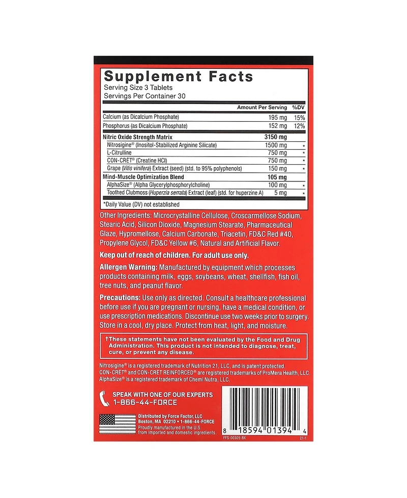 Force Factor Volcano Extreme Intense NOx-Boosting Muscle Builder