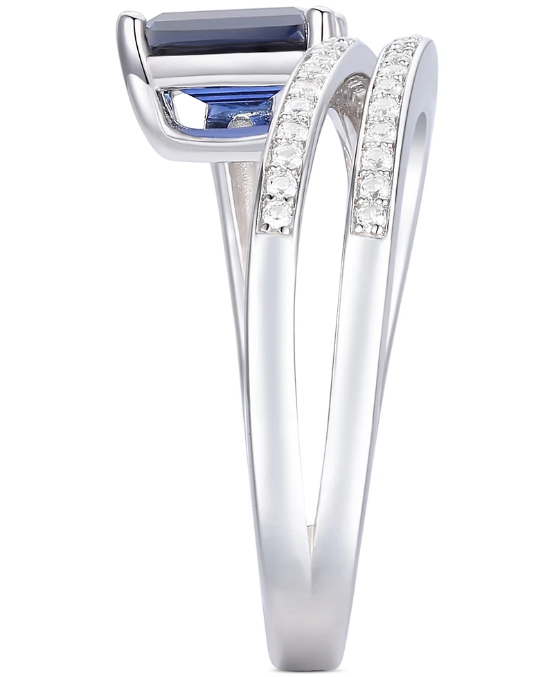 Amethyst (7/8 ct. t.w.) & Lab Grown White Sapphire Accent Coil Ring 14k Gold-Plated Sterling Silver (Also Additional Gemstones)