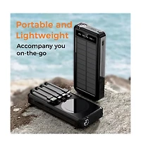 Alpha Digital Outdoor Power Bank- 10,000mAh with Solar Panel & Wireless Charging