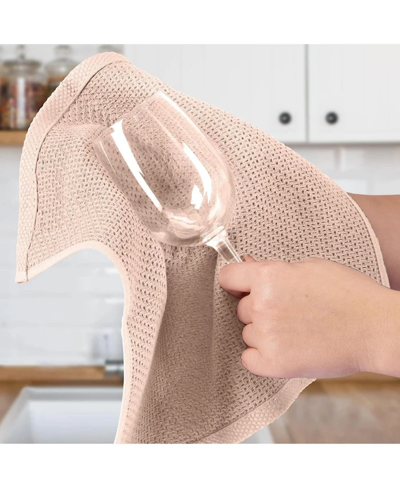 Reusable Kitchen Towels 3 Pack 100% Cotton Waffle Weave - Super Absorbent Dish for