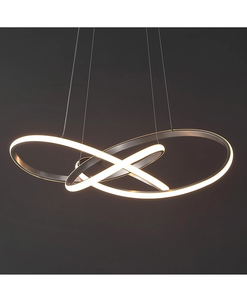 Jonathan Y Alexia 25" Abstract Integrated Led Metal Adjustable Pendant