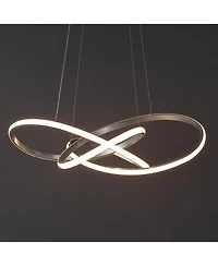 Jonathan Y Alexia 25" Abstract Integrated Led Metal Adjustable Pendant