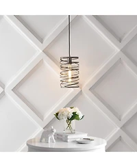 Jonathan Y Helisa 7.25" 1-Light Modern Contemporary Iron Spiral Led Pendant