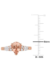 Morganite (1 ct. t.w.) & Diamond (3/8 Pear Ring 14k Rose Gold
