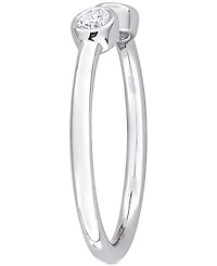 Moissanite Bezel Polished Cuff Ring (3/8 ct. t.w.) Sterling Silver