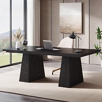Tribesigns 63-Inch Executive Desk, Large Office Computer Desk with Double Pedestal, Modern Simple Workstations Writing Table Conference Table
