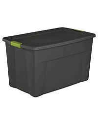 Sterilite 35 Gallon Storage Tote Box with Latching Container Lid, Gray (4 Pack)