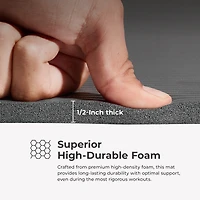 Sunny Health & Fitness Premium 1/2-Inch Extra Thick Exercise Yoga Mat Non-Slip - Pink - 74 x 24 Inches