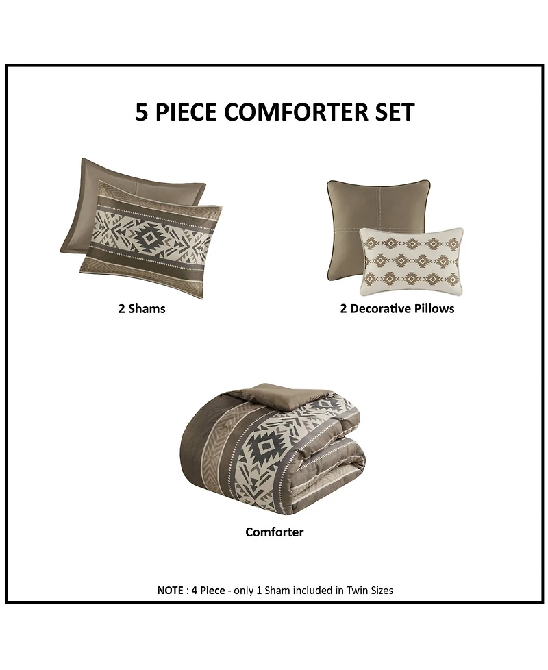 Madison Park Mariposa Stripe Herringbone 5-Pc. Comforter Set