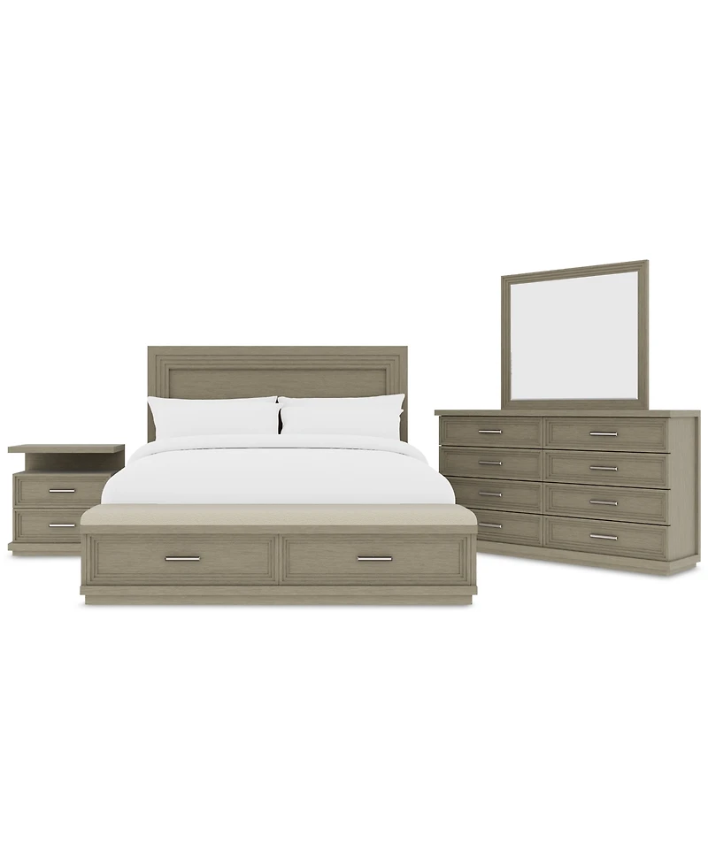 Cascade 3-Pc. Bedroom Set (King Storage Bed, Dresser & Nightstand)