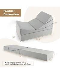 4-in-1 Convertible Folding Sofa Bed Floor Futon Sleeper Couch Chair Single