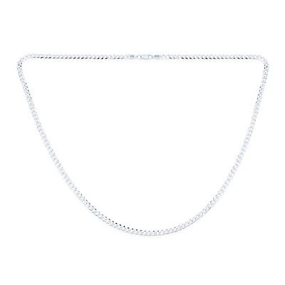 Bling Jewelry Solid 4MM Sterling Silver Miami Cuban Curb Chain Necklace