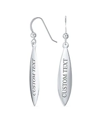 Bling Jewelry Simple Lightweight Geometric Rhombus Leaf Dangle Earrings Sterling Silver Jewelry