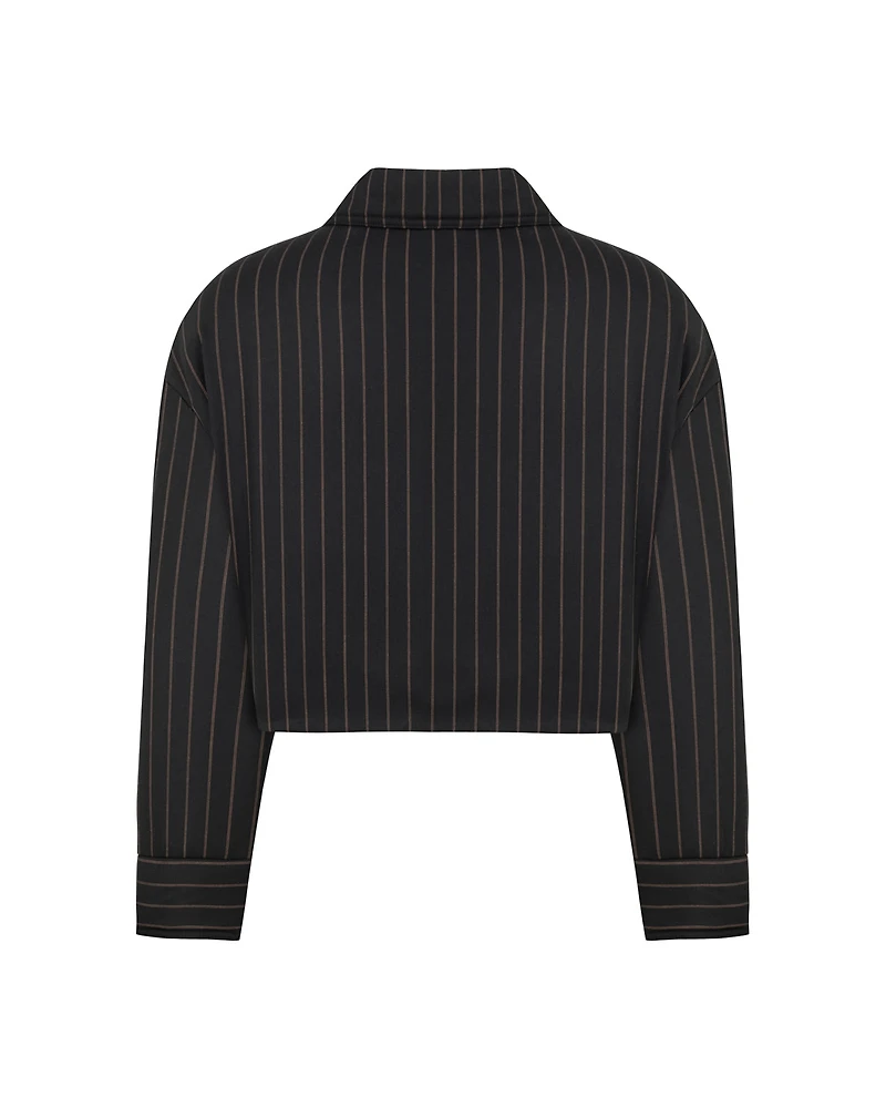 Nocturne Women's Striped Padded Shoulder Jacket
