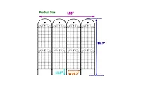 Slickblue 4-Pack Metal Garden Trellis for Climbing Plants – 86.7'' x 19.7'', Rustproof Black Plant Support, Rose Trellis Netting