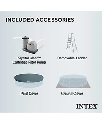 Intex 18ft x 48in Prism Round Frame Above Ground Swimming Pool Set with Pump