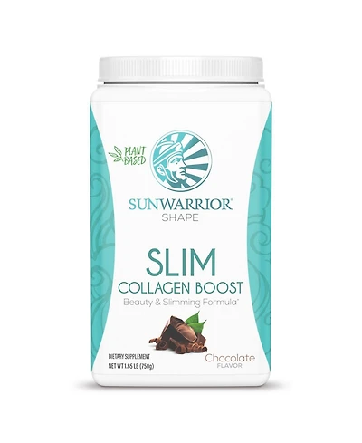 Sunwarrior Slim Collagen Boost Protein Powder, Beauty & Slimming Formula, Plant-Based Protein, Chocolate Flavor, Sunwarrior, 750gm