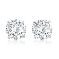 Suzy Levian Sterling Silver Round-Cut Cubic Zirconia Earring Studs 8mm 4 cttw