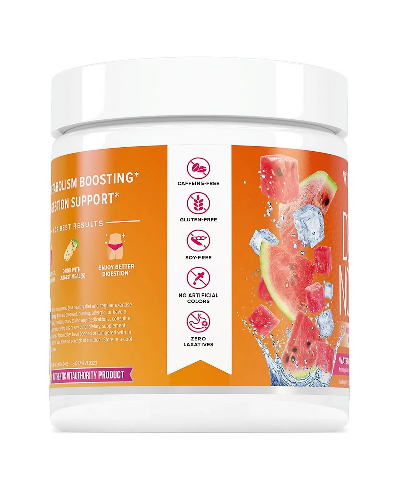 Detox Nourish Powder, Metabolism Support & Anti-Bloat Digestive Aid, Watermelon, Vitauthority, 310gm