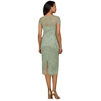 Lara Women's Beaded Midi Dress with Cap Sleeves