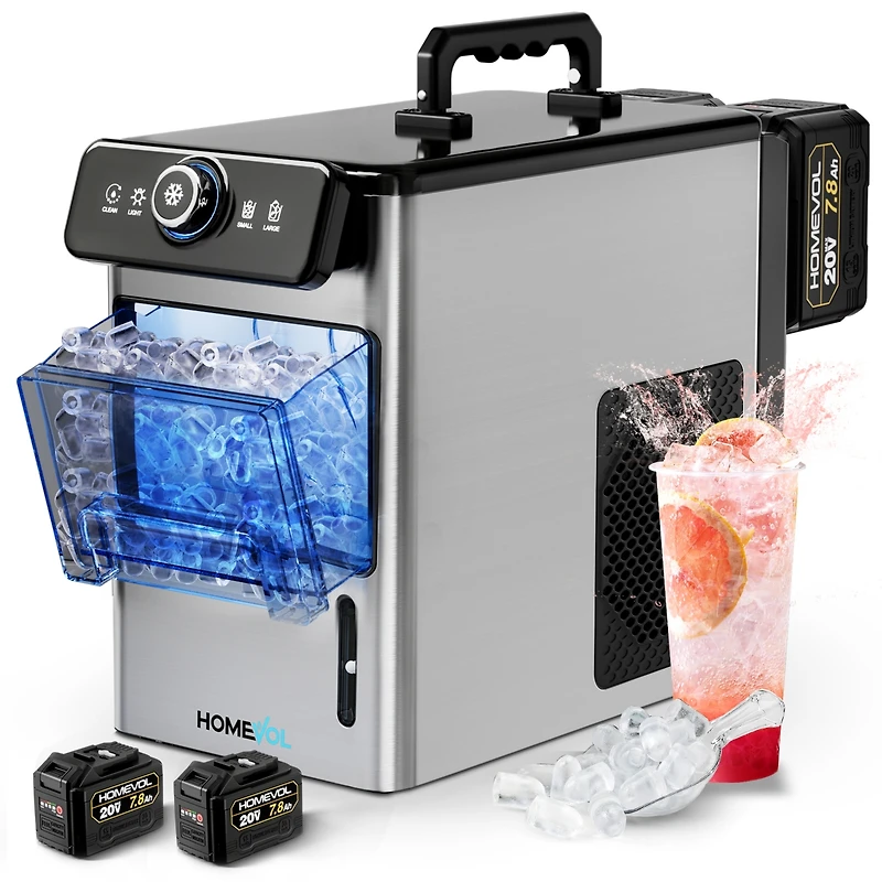 Jinjunye Commercial Ice Maker Machine, 180LBS/Day, Timer & Self Cleaning, Stainless Steel Ice Maker for Bar Restaurant Home Office,Ice Machine with Sc