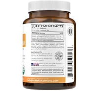 Healths Harmony Usda Organic Ashwagandha Tablets, 1350mg Ashwaganda Root Powder, Natural Adrenal Support, Cortisol, Thyroid & Immune Support, Health's