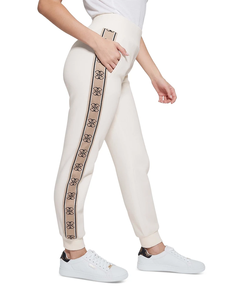 Guess Women's Britney High Rise Logo Stripe Jogger Pants