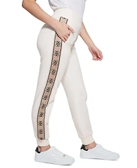Guess Women's Britney High Rise Logo Stripe Jogger Pants
