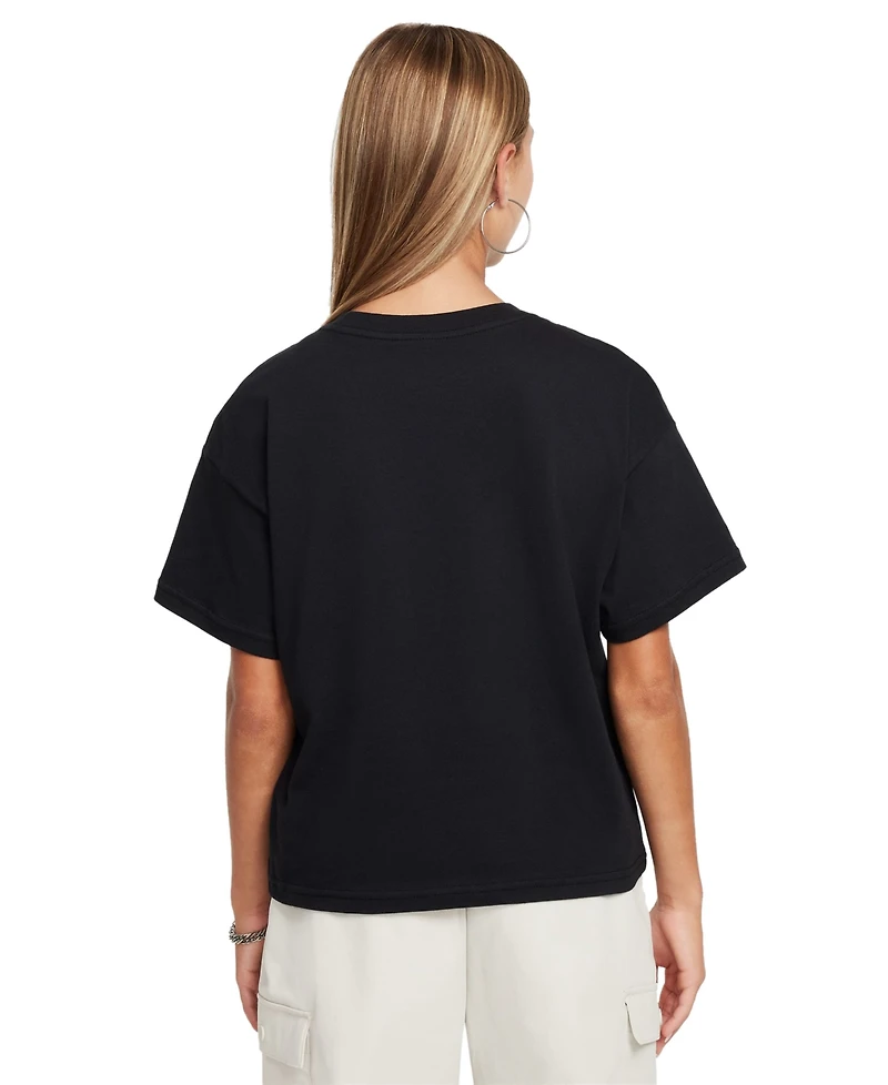 Nike Big Girls Sportswear Essential Cotton Swoosh Logo T-Shirt