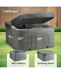 LifeSmart LS100 Taupe 4 Person Plug and Play Square Hot Tub Spa with Black Cover