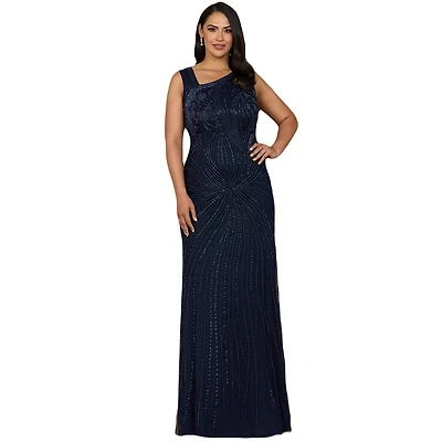 Lara Women's Asymmetrical, Beaded Gown