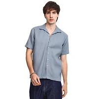 Men's Cloud Grey Solid Resort Shirt