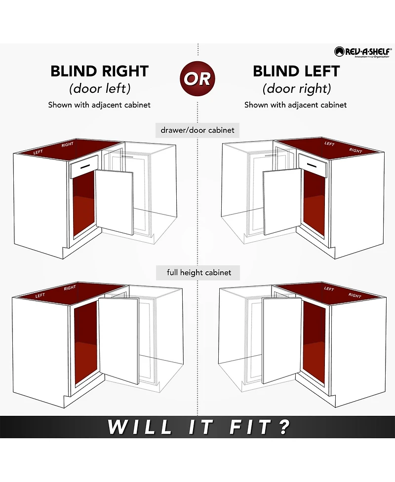 Rev-a-Shelf 18'' Pullout Blind Corner Kitchen Cabinet Organizer, 5PSP-18-cr