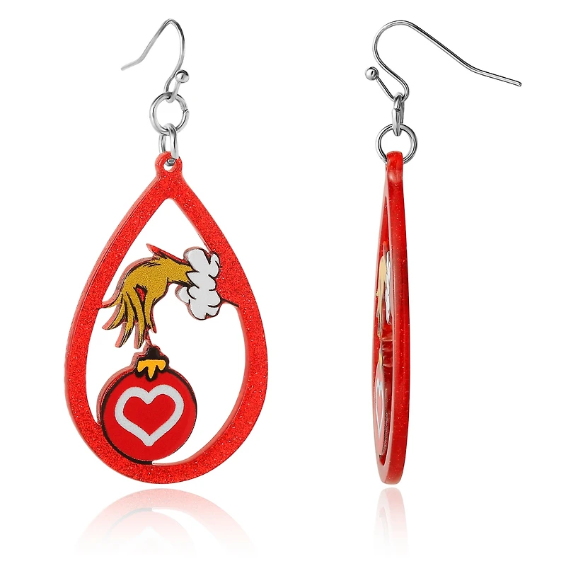 Dr. Seuss Dr Seuss Grinch Hand Heart Ornament Dangle Earrings