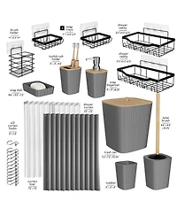 25 Piece Complete Bathroom, Vanity & Shower Accessories Set - White