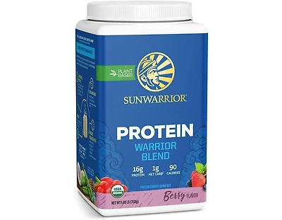 Warrior Blend Protein, Plant-Based Organic Protein Powder, Berry, Sunwarrior, 750gm