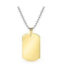 Bling Jewelry X-Large Plain Id Military Army Dog Tag Pendant Necklace Stainless Steel 24 Inch Ball Chain