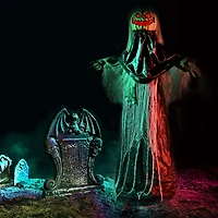 Yescom Scary Animated Halloween Pumpkin Decorations 5.4Ft with Motion & Sound Activated Glowing Head 2024