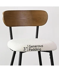 Rattan Boucle Armrest Counter Stool Set Of 4-Maison