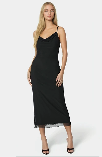 Bebe Women's Power Mesh Maxi Slip Dress