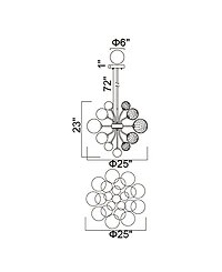 Cwi Lighting 24" Metal Pallocino 15 Light Chandelier