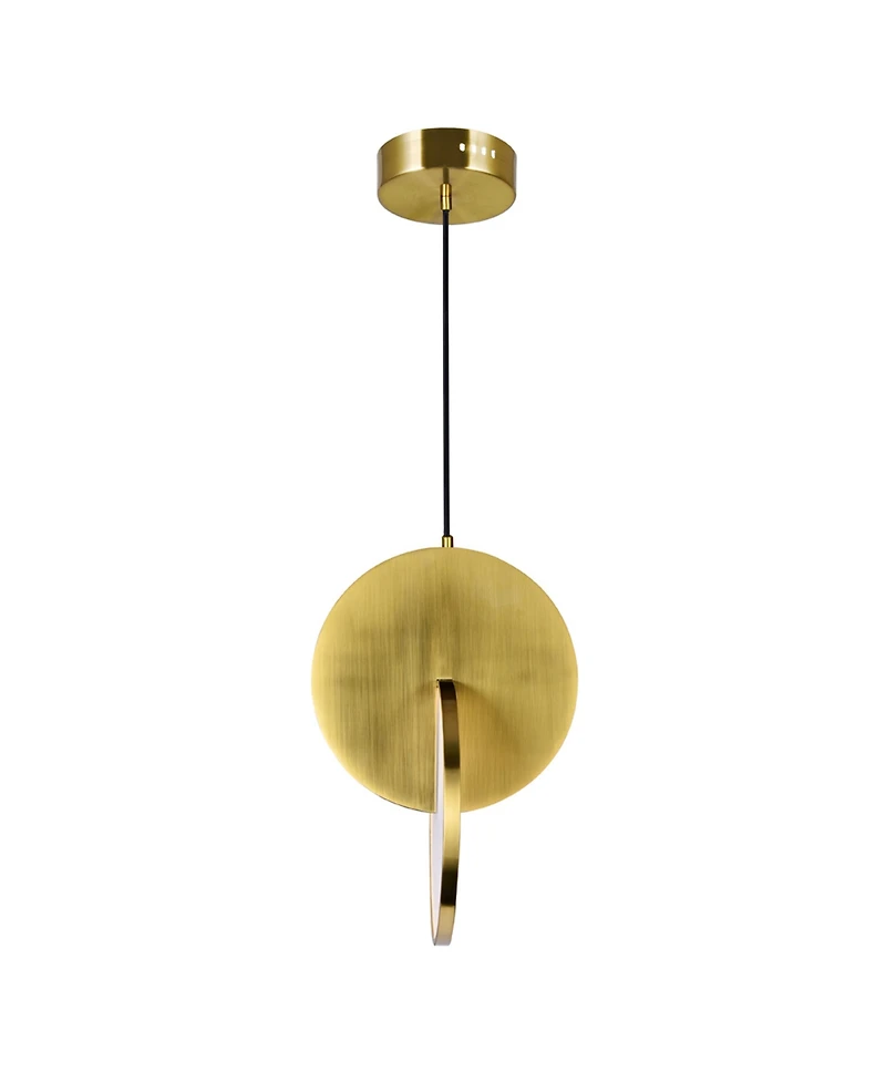 Cwi Lighting 16" Metal Tranche Led Mini Pendant